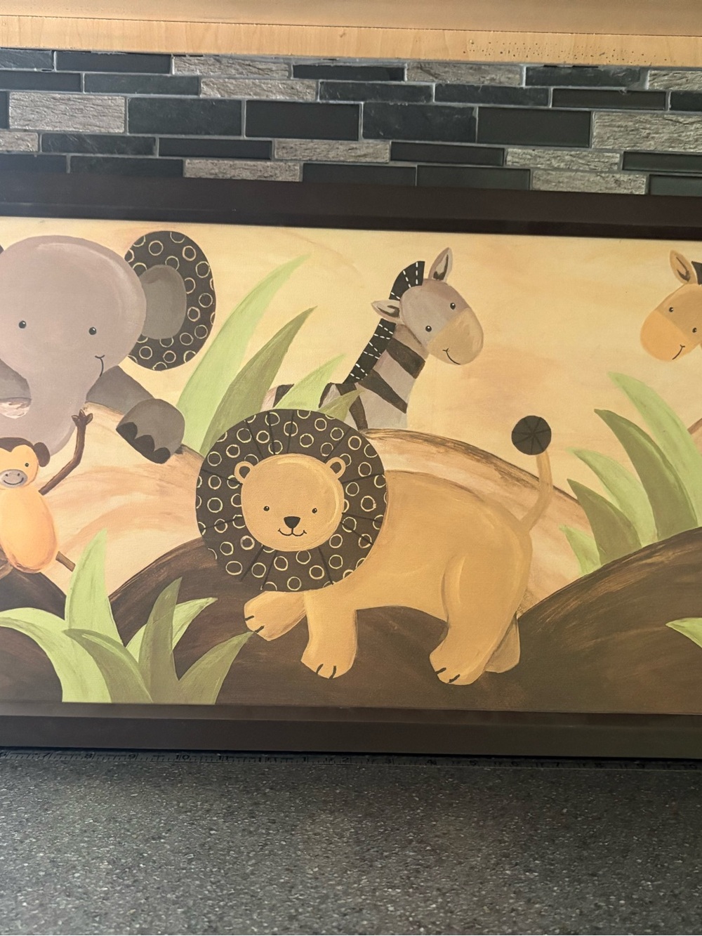 Lambs and Ivy Framed Jungle Animals Nursery Print